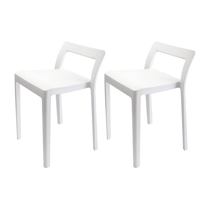 Modern Style Plastic Chair Set Dining Room Kitchen Open Back Side Chairs White 2 Piece Set Clearhalo ' kitchen&dining_furn' 'Dining Chairs' 'Dining Tables & Seating' 'dining_chair' 'furn' 'furn_dining_chair' 'Furniture' 'furniture_dining_chair' 'Kitchen & Dining Furniture' 'kitchen' 4055001