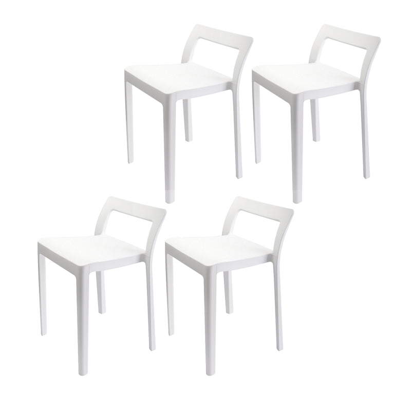Modern Style Plastic Chair Set Dining Room Kitchen Open Back Side Chairs White 4 Piece Set Clearhalo ' kitchen&dining_furn' 'Dining Chairs' 'Dining Tables & Seating' 'dining_chair' 'furn' 'furn_dining_chair' 'Furniture' 'furniture_dining_chair' 'Kitchen & Dining Furniture' 'kitchen' 4055002