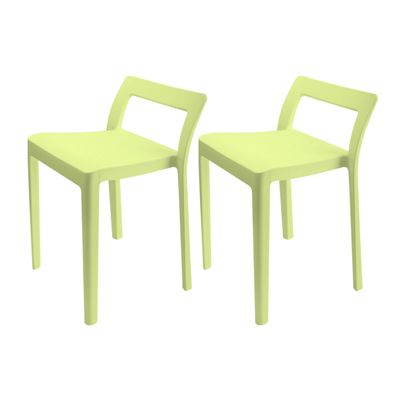 Modern Style Plastic Chair Set Dining Room Kitchen Open Back Side Chairs Green 2 Piece Set Clearhalo ' kitchen&dining_furn' 'Dining Chairs' 'Dining Tables & Seating' 'dining_chair' 'furn' 'furn_dining_chair' 'Furniture' 'furniture_dining_chair' 'Kitchen & Dining Furniture' 'kitchen' 4055004