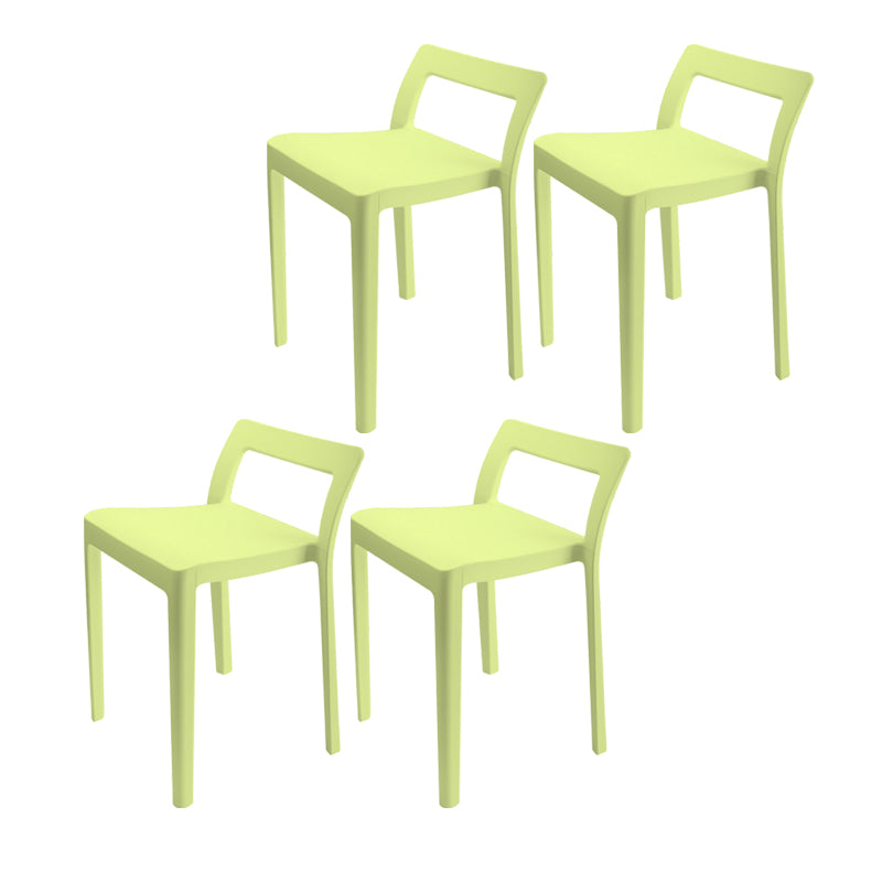 Modern Style Plastic Chair Set Dining Room Kitchen Open Back Side Chairs Green 4 Piece Set Clearhalo ' kitchen&dining_furn' 'Dining Chairs' 'Dining Tables & Seating' 'dining_chair' 'furn' 'furn_dining_chair' 'Furniture' 'furniture_dining_chair' 'Kitchen & Dining Furniture' 'kitchen' 4055005