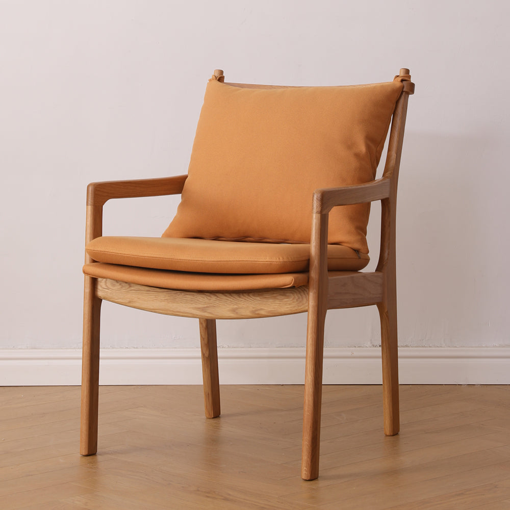 Traditional Style Solid Wood Chairs Kitchen Dining Slat Back Arm Chair Orange Yellow 1 Piece Clearhalo ' kitchen&dining_furn' 'Dining Chairs' 'Dining Tables & Seating' 'dining_chair' 'furn' 'furn_dining_chair' 'Furniture' 'furniture_dining_chair' 'Kitchen & Dining Furniture' 'kitchen' 4055029