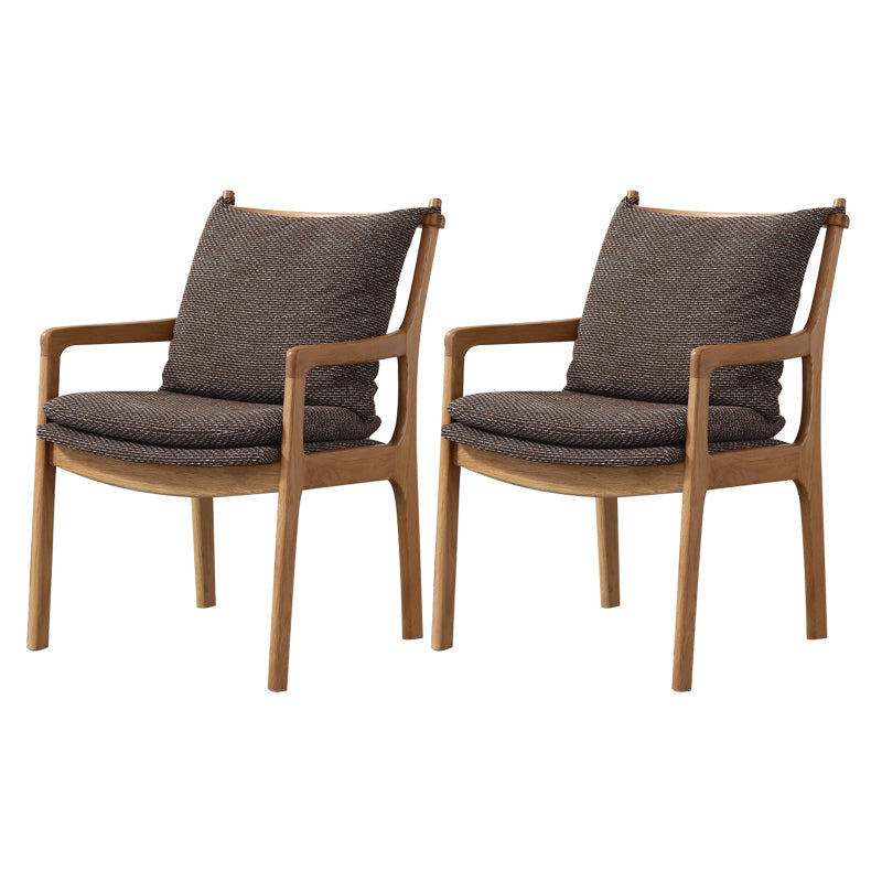 Traditional Style Solid Wood Chairs Kitchen Dining Slat Back Arm Chair Dark Khaki 2 Piece Set Clearhalo ' kitchen&dining_furn' 'Dining Chairs' 'Dining Tables & Seating' 'dining_chair' 'furn' 'furn_dining_chair' 'Furniture' 'furniture_dining_chair' 'Kitchen & Dining Furniture' 'kitchen' 4055033