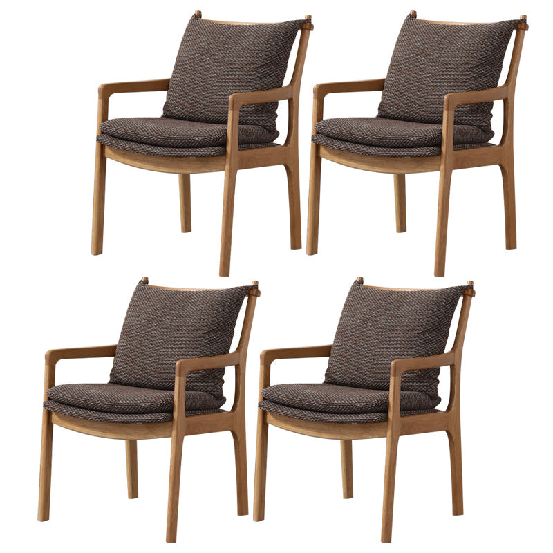 Traditional Style Solid Wood Chairs Kitchen Dining Slat Back Arm Chair Dark Khaki 4 Piece Set Clearhalo ' kitchen&dining_furn' 'Dining Chairs' 'Dining Tables & Seating' 'dining_chair' 'furn' 'furn_dining_chair' 'Furniture' 'furniture_dining_chair' 'Kitchen & Dining Furniture' 'kitchen' 4055034