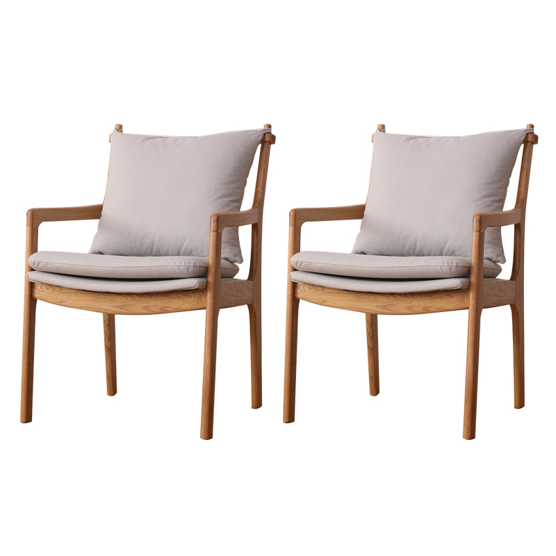 Traditional Style Solid Wood Chairs Kitchen Dining Slat Back Arm Chair Cream Gray 2 Piece Set Clearhalo ' kitchen&dining_furn' 'Dining Chairs' 'Dining Tables & Seating' 'dining_chair' 'furn' 'furn_dining_chair' 'Furniture' 'furniture_dining_chair' 'Kitchen & Dining Furniture' 'kitchen' 4055036