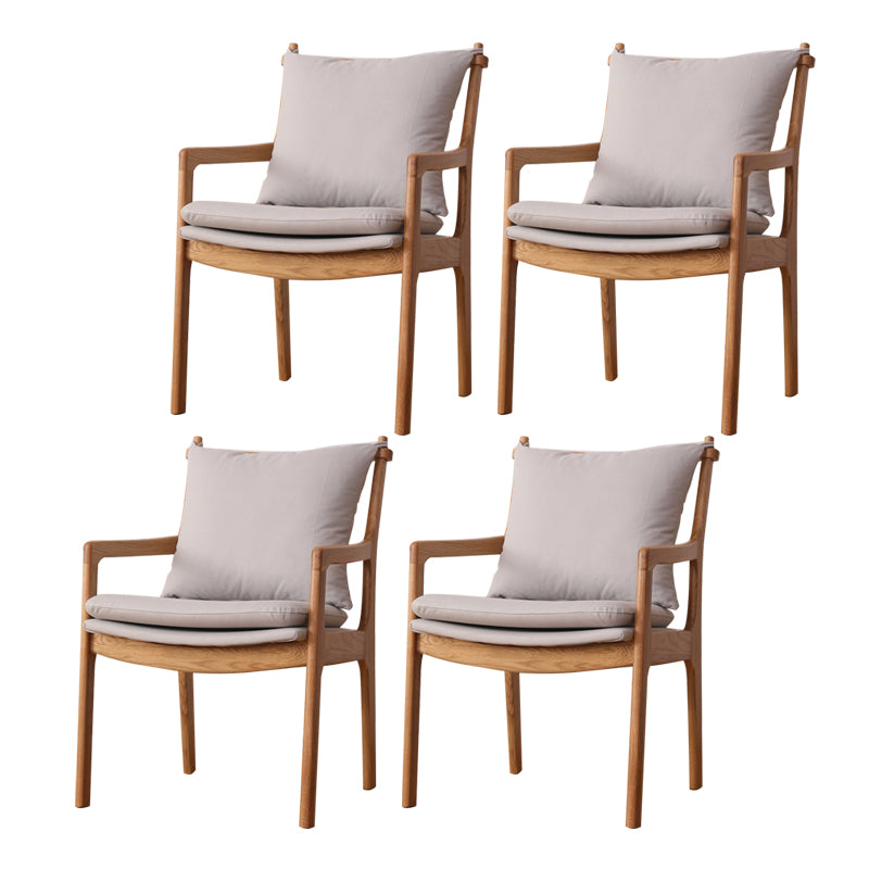 Traditional Style Solid Wood Chairs Kitchen Dining Slat Back Arm Chair Cream Gray 4 Piece Set Clearhalo ' kitchen&dining_furn' 'Dining Chairs' 'Dining Tables & Seating' 'dining_chair' 'furn' 'furn_dining_chair' 'Furniture' 'furniture_dining_chair' 'Kitchen & Dining Furniture' 'kitchen' 4055037