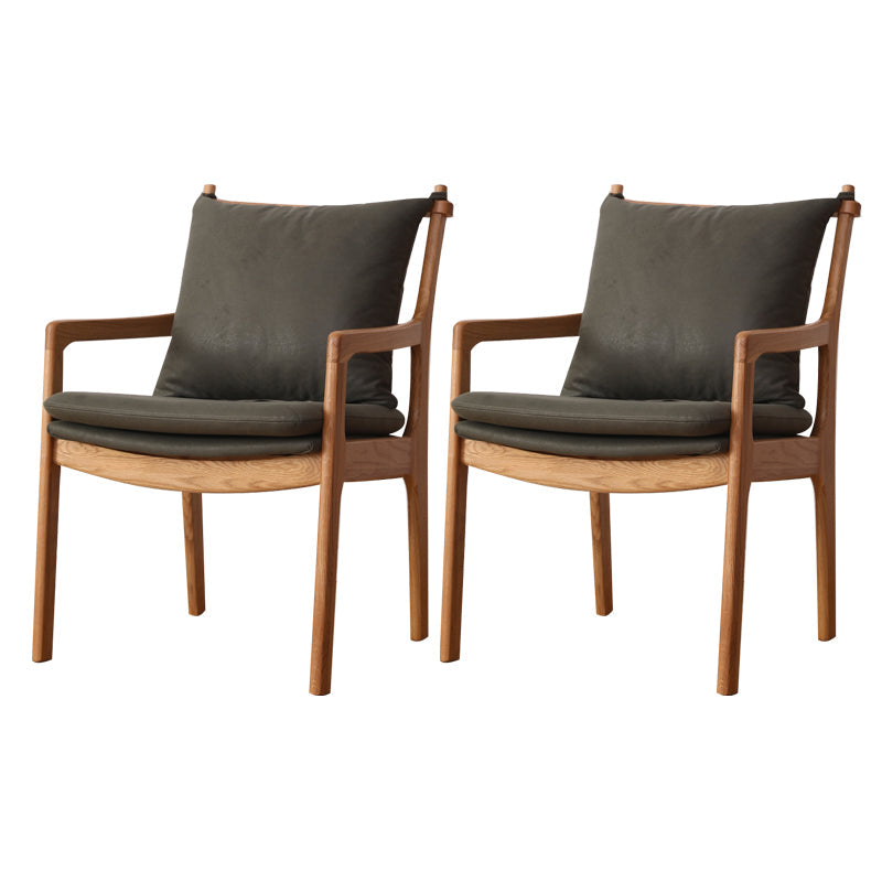 Traditional Style Solid Wood Chairs Kitchen Dining Slat Back Arm Chair Blackish Green 2 Piece Set Clearhalo ' kitchen&dining_furn' 'Dining Chairs' 'Dining Tables & Seating' 'dining_chair' 'furn' 'furn_dining_chair' 'Furniture' 'furniture_dining_chair' 'Kitchen & Dining Furniture' 'kitchen' 4055039