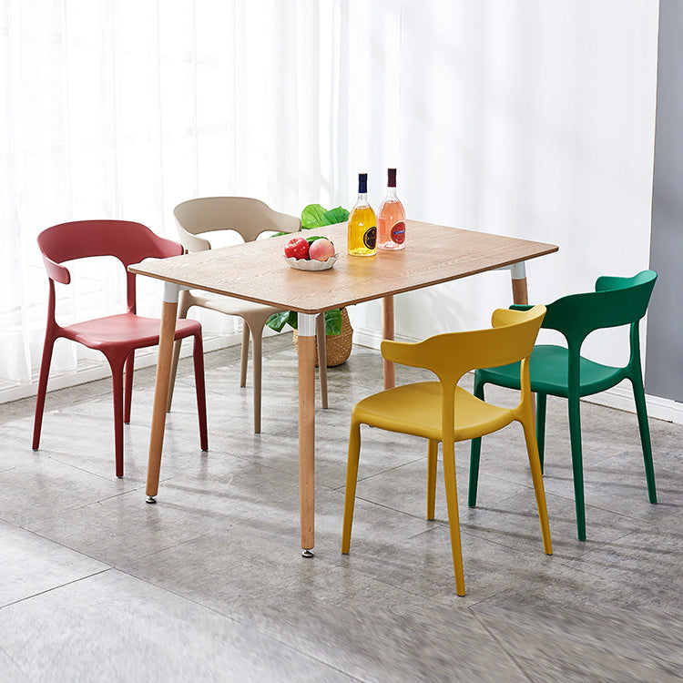 Scandinavian Plastic Armless Dining Chairs Stackable Dining Side Chair Clearhalo ' kitchen&dining_furn' 'Dining Chairs' 'Dining Tables & Seating' 'dining_chair' 'furn' 'furn_dining_chair' 'Furniture' 'furniture_dining_chair' 'Kitchen & Dining Furniture' 'kitchen' 4055052