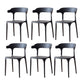 Scandinavian Plastic Armless Dining Chairs Stackable Dining Side Chair Black 6 Piece Set Clearhalo ' kitchen&dining_furn' 'Dining Chairs' 'Dining Tables & Seating' 'dining_chair' 'furn' 'furn_dining_chair' 'Furniture' 'furniture_dining_chair' 'Kitchen & Dining Furniture' 'kitchen' 4055053