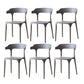 Scandinavian Plastic Armless Dining Chairs Stackable Dining Side Chair Dark Gray 6 Piece Set Clearhalo ' kitchen&dining_furn' 'Dining Chairs' 'Dining Tables & Seating' 'dining_chair' 'furn' 'furn_dining_chair' 'Furniture' 'furniture_dining_chair' 'Kitchen & Dining Furniture' 'kitchen' 4055059