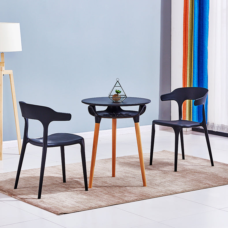 Scandinavian Plastic Armless Dining Chairs Stackable Dining Side Chair Clearhalo ' kitchen&dining_furn' 'Dining Chairs' 'Dining Tables & Seating' 'dining_chair' 'furn' 'furn_dining_chair' 'Furniture' 'furniture_dining_chair' 'Kitchen & Dining Furniture' 'kitchen' 4055068