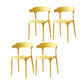 Scandinavian Plastic Armless Dining Chairs Stackable Dining Side Chair Yellow 4 Piece Set Clearhalo ' kitchen&dining_furn' 'Dining Chairs' 'Dining Tables & Seating' 'dining_chair' 'furn' 'furn_dining_chair' 'Furniture' 'furniture_dining_chair' 'Kitchen & Dining Furniture' 'kitchen' 4055069