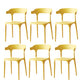 Scandinavian Plastic Armless Dining Chairs Stackable Dining Side Chair Yellow 6 Piece Set Clearhalo ' kitchen&dining_furn' 'Dining Chairs' 'Dining Tables & Seating' 'dining_chair' 'furn' 'furn_dining_chair' 'Furniture' 'furniture_dining_chair' 'Kitchen & Dining Furniture' 'kitchen' 4055070