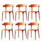 Scandinavian Plastic Armless Dining Chairs Stackable Dining Side Chair Orange 6 Piece Set Clearhalo ' kitchen&dining_furn' 'Dining Chairs' 'Dining Tables & Seating' 'dining_chair' 'furn' 'furn_dining_chair' 'Furniture' 'furniture_dining_chair' 'Kitchen & Dining Furniture' 'kitchen' 4055074