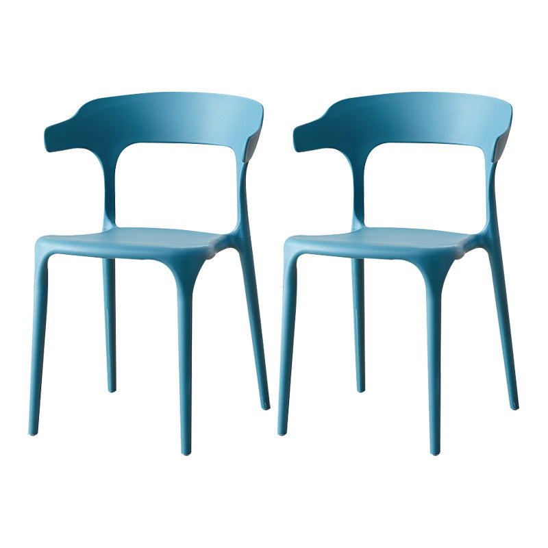 Scandinavian Plastic Armless Dining Chairs Stackable Dining Side Chair Blue 2 Piece Set Clearhalo ' kitchen&dining_furn' 'Dining Chairs' 'Dining Tables & Seating' 'dining_chair' 'furn' 'furn_dining_chair' 'Furniture' 'furniture_dining_chair' 'Kitchen & Dining Furniture' 'kitchen' 4055075