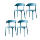 Scandinavian Plastic Armless Dining Chairs Stackable Dining Side Chair Blue 4 Piece Set Clearhalo ' kitchen&dining_furn' 'Dining Chairs' 'Dining Tables & Seating' 'dining_chair' 'furn' 'furn_dining_chair' 'Furniture' 'furniture_dining_chair' 'Kitchen & Dining Furniture' 'kitchen' 4055076