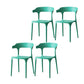 Scandinavian Plastic Armless Dining Chairs Stackable Dining Side Chair Green 4 Piece Set Clearhalo ' kitchen&dining_furn' 'Dining Chairs' 'Dining Tables & Seating' 'dining_chair' 'furn' 'furn_dining_chair' 'Furniture' 'furniture_dining_chair' 'Kitchen & Dining Furniture' 'kitchen' 4055079