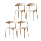 Scandinavian Plastic Armless Dining Chairs Stackable Dining Side Chair Khaki 4 Piece Set Clearhalo ' kitchen&dining_furn' 'Dining Chairs' 'Dining Tables & Seating' 'dining_chair' 'furn' 'furn_dining_chair' 'Furniture' 'furniture_dining_chair' 'Kitchen & Dining Furniture' 'kitchen' 4055082