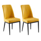 Contemporary Style Metal Dining Chairs Dining Arm Side Chair for Kitchen Yellow 2 Piece Set Black Clearhalo ' kitchen&dining_furn' 'Dining Chairs' 'Dining Tables & Seating' 'dining_chair' 'furn' 'furn_dining_chair' 'Furniture' 'furniture_dining_chair' 'Kitchen & Dining Furniture' 'kitchen' 4055091