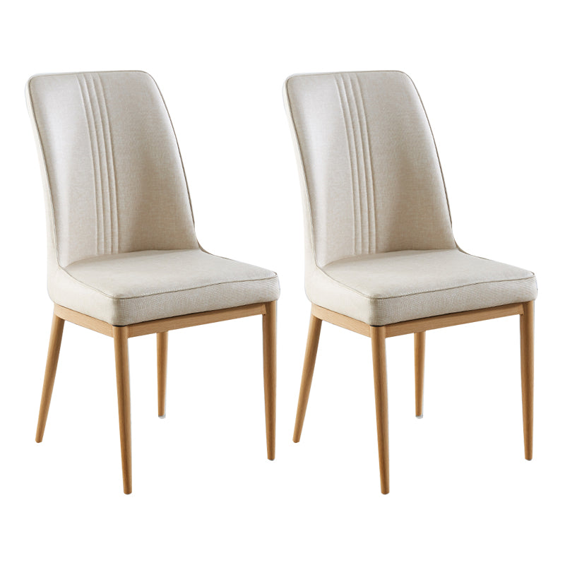 Contemporary Style Metal Dining Chairs Dining Arm Side Chair for Kitchen Off-White 2 Piece Set Natural Wood Clearhalo ' kitchen&dining_furn' 'Dining Chairs' 'Dining Tables & Seating' 'dining_chair' 'furn' 'furn_dining_chair' 'Furniture' 'furniture_dining_chair' 'Kitchen & Dining Furniture' 'kitchen' 4055096