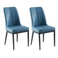 Contemporary Style Metal Dining Chairs Dining Arm Side Chair for Kitchen Dark Blue 2 Piece Set Black Clearhalo ' kitchen&dining_furn' 'Dining Chairs' 'Dining Tables & Seating' 'dining_chair' 'furn' 'furn_dining_chair' 'Furniture' 'furniture_dining_chair' 'Kitchen & Dining Furniture' 'kitchen' 4055108