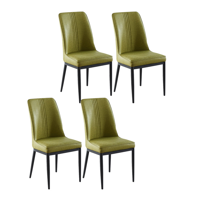 Contemporary Style Metal Dining Chairs Dining Arm Side Chair for Kitchen Green 4 Piece Set Black Clearhalo ' kitchen&dining_furn' 'Dining Chairs' 'Dining Tables & Seating' 'dining_chair' 'furn' 'furn_dining_chair' 'Furniture' 'furniture_dining_chair' 'Kitchen & Dining Furniture' 'kitchen' 4055115