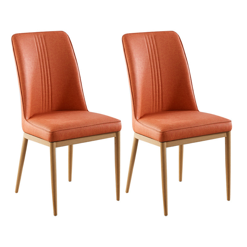 Contemporary Style Metal Dining Chairs Dining Arm Side Chair for Kitchen Orange 2 Piece Set Natural Wood Clearhalo ' kitchen&dining_furn' 'Dining Chairs' 'Dining Tables & Seating' 'dining_chair' 'furn' 'furn_dining_chair' 'Furniture' 'furniture_dining_chair' 'Kitchen & Dining Furniture' 'kitchen' 4055117