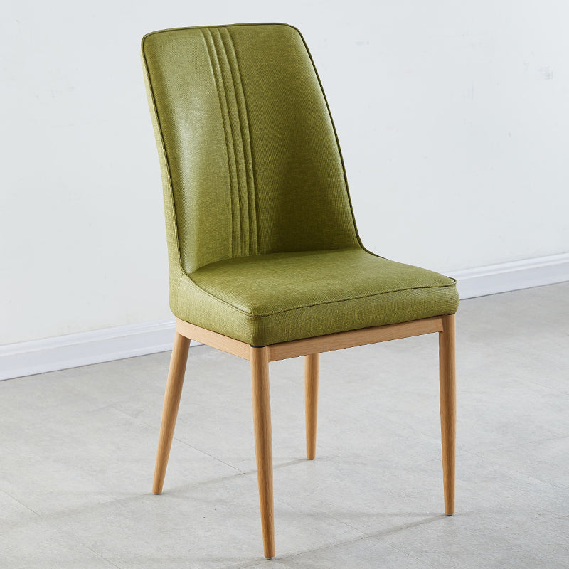 Contemporary Style Metal Dining Chairs Dining Arm Side Chair for Kitchen Green 1 Piece Natural Wood Clearhalo ' kitchen&dining_furn' 'Dining Chairs' 'Dining Tables & Seating' 'dining_chair' 'furn' 'furn_dining_chair' 'Furniture' 'furniture_dining_chair' 'Kitchen & Dining Furniture' 'kitchen' 4055119