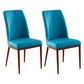 Contemporary Style Metal Dining Chairs Dining Arm Side Chair for Kitchen Light Blue 2 Piece Set Walnut Clearhalo ' kitchen&dining_furn' 'Dining Chairs' 'Dining Tables & Seating' 'dining_chair' 'furn' 'furn_dining_chair' 'Furniture' 'furniture_dining_chair' 'Kitchen & Dining Furniture' 'kitchen' 4055126