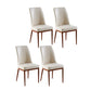 Contemporary Style Metal Dining Chairs Dining Arm Side Chair for Kitchen Off-White 4 Piece Set Walnut Clearhalo ' kitchen&dining_furn' 'Dining Chairs' 'Dining Tables & Seating' 'dining_chair' 'furn' 'furn_dining_chair' 'Furniture' 'furniture_dining_chair' 'Kitchen & Dining Furniture' 'kitchen' 4055130