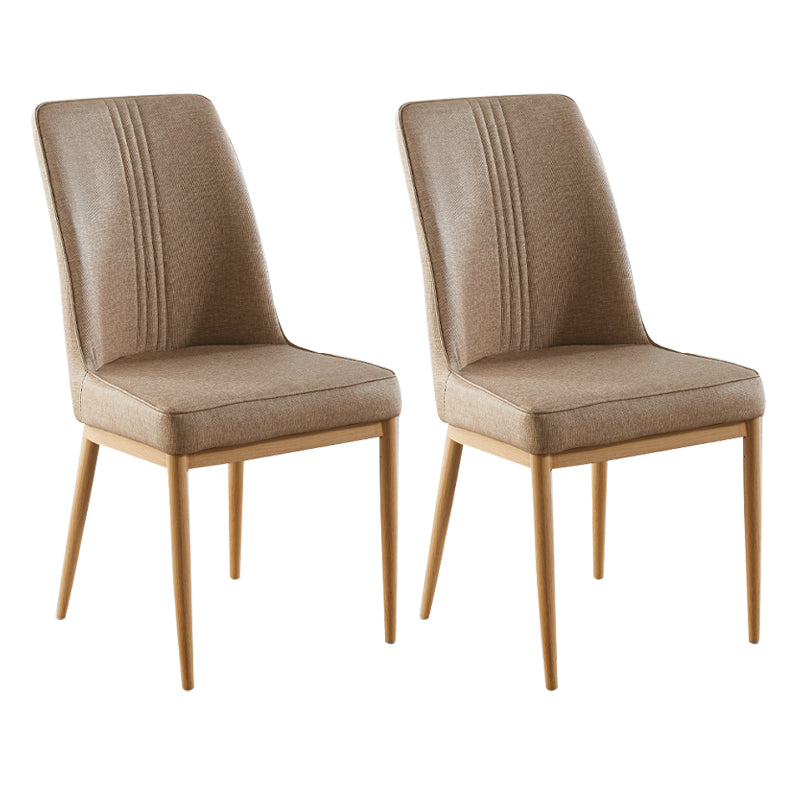 Contemporary Style Metal Dining Chairs Dining Arm Side Chair for Kitchen Gray-Khaki 2 Piece Set Natural Wood Clearhalo ' kitchen&dining_furn' 'Dining Chairs' 'Dining Tables & Seating' 'dining_chair' 'furn' 'furn_dining_chair' 'Furniture' 'furniture_dining_chair' 'Kitchen & Dining Furniture' 'kitchen' 4055135