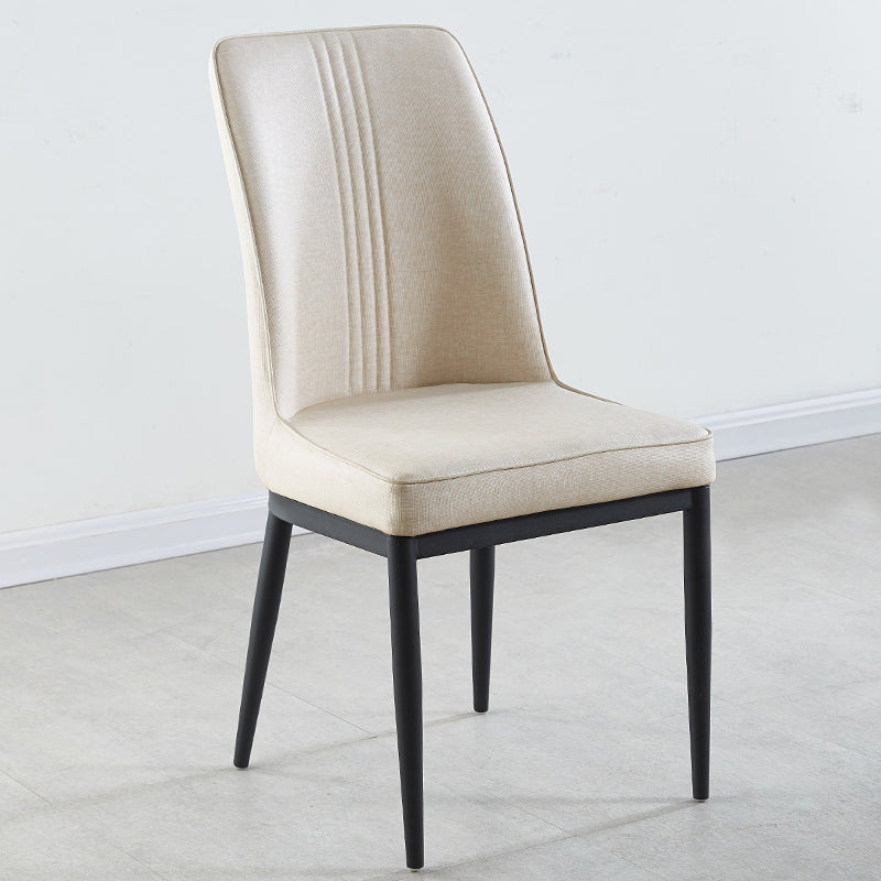 Contemporary Style Metal Dining Chairs Dining Arm Side Chair for Kitchen Off-White 1 Piece Black Clearhalo ' kitchen&dining_furn' 'Dining Chairs' 'Dining Tables & Seating' 'dining_chair' 'furn' 'furn_dining_chair' 'Furniture' 'furniture_dining_chair' 'Kitchen & Dining Furniture' 'kitchen' 4055146