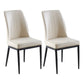 Contemporary Style Metal Dining Chairs Dining Arm Side Chair for Kitchen Off-White 2 Piece Set Black Clearhalo ' kitchen&dining_furn' 'Dining Chairs' 'Dining Tables & Seating' 'dining_chair' 'furn' 'furn_dining_chair' 'Furniture' 'furniture_dining_chair' 'Kitchen & Dining Furniture' 'kitchen' 4055147