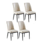 Contemporary Style Metal Dining Chairs Dining Arm Side Chair for Kitchen Off-White 4 Piece Set Black Clearhalo ' kitchen&dining_furn' 'Dining Chairs' 'Dining Tables & Seating' 'dining_chair' 'furn' 'furn_dining_chair' 'Furniture' 'furniture_dining_chair' 'Kitchen & Dining Furniture' 'kitchen' 4055148