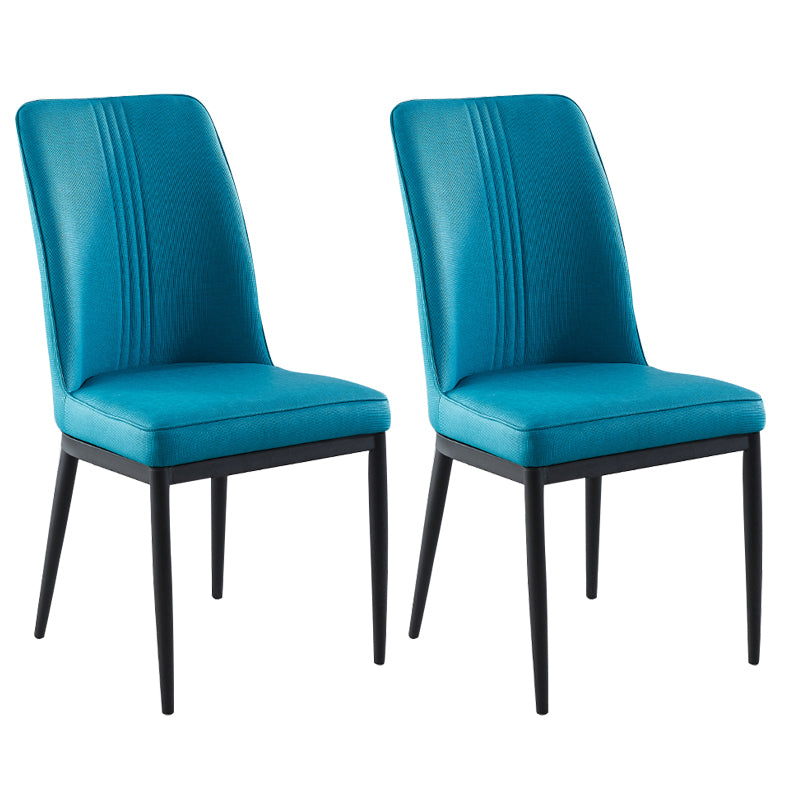 Contemporary Style Metal Dining Chairs Dining Arm Side Chair for Kitchen Light Blue 2 Piece Set Black Clearhalo ' kitchen&dining_furn' 'Dining Chairs' 'Dining Tables & Seating' 'dining_chair' 'furn' 'furn_dining_chair' 'Furniture' 'furniture_dining_chair' 'Kitchen & Dining Furniture' 'kitchen' 4055153