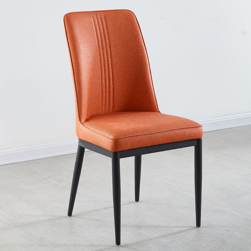 Contemporary Style Metal Dining Chairs Dining Arm Side Chair for Kitchen Orange 1 Piece Black Clearhalo ' kitchen&dining_furn' 'Dining Chairs' 'Dining Tables & Seating' 'dining_chair' 'furn' 'furn_dining_chair' 'Furniture' 'furniture_dining_chair' 'Kitchen & Dining Furniture' 'kitchen' 4055155