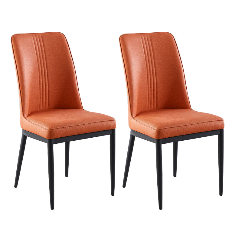 Contemporary Style Metal Dining Chairs Dining Arm Side Chair for Kitchen Orange 2 Piece Set Black Clearhalo ' kitchen&dining_furn' 'Dining Chairs' 'Dining Tables & Seating' 'dining_chair' 'furn' 'furn_dining_chair' 'Furniture' 'furniture_dining_chair' 'Kitchen & Dining Furniture' 'kitchen' 4055156