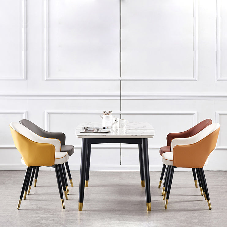 Nordic Style Dining Chairs Dining Arm Side Chairs with Metal Legs for Kitchen Clearhalo ' kitchen&dining_furn' 'Dining Chairs' 'Dining Tables & Seating' 'dining_chair' 'furn' 'furn_dining_chair' 'Furniture' 'furniture_dining_chair' 'Kitchen & Dining Furniture' 'kitchen' 4055162