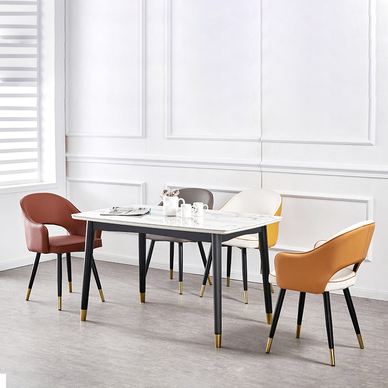 Nordic Style Dining Chairs Dining Arm Side Chairs with Metal Legs for Kitchen Clearhalo ' kitchen&dining_furn' 'Dining Chairs' 'Dining Tables & Seating' 'dining_chair' 'furn' 'furn_dining_chair' 'Furniture' 'furniture_dining_chair' 'Kitchen & Dining Furniture' 'kitchen' 4055168