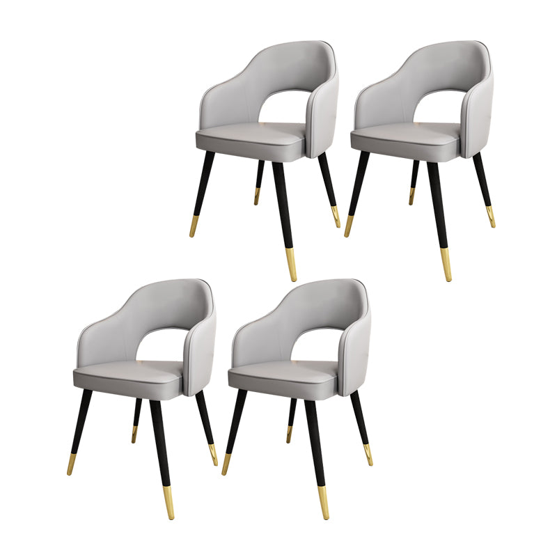 Nordic Style Dining Chairs Dining Arm Side Chairs with Metal Legs for Kitchen Light Gray 4 Piece Set Clearhalo ' kitchen&dining_furn' 'Dining Chairs' 'Dining Tables & Seating' 'dining_chair' 'furn' 'furn_dining_chair' 'Furniture' 'furniture_dining_chair' 'Kitchen & Dining Furniture' 'kitchen' 4055178