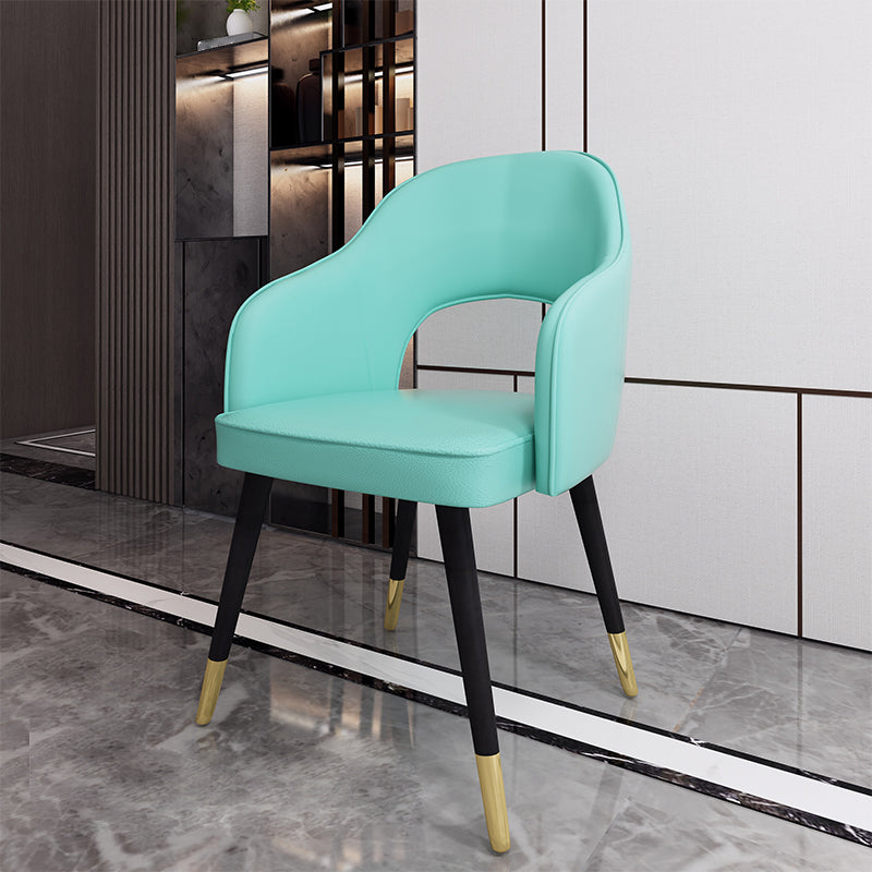 Nordic Style Dining Chairs Dining Arm Side Chairs with Metal Legs for Kitchen Mint Green 1 Piece Clearhalo ' kitchen&dining_furn' 'Dining Chairs' 'Dining Tables & Seating' 'dining_chair' 'furn' 'furn_dining_chair' 'Furniture' 'furniture_dining_chair' 'Kitchen & Dining Furniture' 'kitchen' 4055182