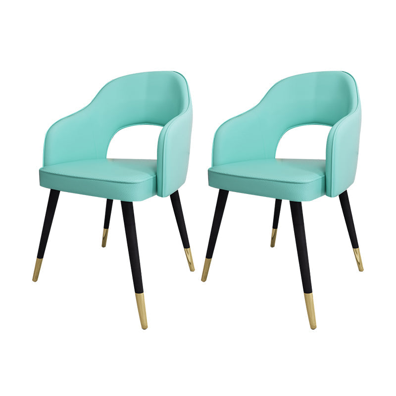 Nordic Style Dining Chairs Dining Arm Side Chairs with Metal Legs for Kitchen Mint Green 2 Piece Set Clearhalo ' kitchen&dining_furn' 'Dining Chairs' 'Dining Tables & Seating' 'dining_chair' 'furn' 'furn_dining_chair' 'Furniture' 'furniture_dining_chair' 'Kitchen & Dining Furniture' 'kitchen' 4055183