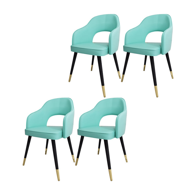 Nordic Style Dining Chairs Dining Arm Side Chairs with Metal Legs for Kitchen Mint Green 4 Piece Set Clearhalo ' kitchen&dining_furn' 'Dining Chairs' 'Dining Tables & Seating' 'dining_chair' 'furn' 'furn_dining_chair' 'Furniture' 'furniture_dining_chair' 'Kitchen & Dining Furniture' 'kitchen' 4055184