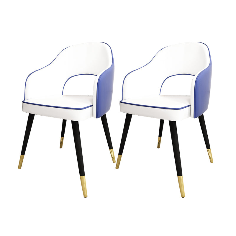 Nordic Style Dining Chairs Dining Arm Side Chairs with Metal Legs for Kitchen Blue 2 Piece Set Clearhalo ' kitchen&dining_furn' 'Dining Chairs' 'Dining Tables & Seating' 'dining_chair' 'furn' 'furn_dining_chair' 'Furniture' 'furniture_dining_chair' 'Kitchen & Dining Furniture' 'kitchen' 4055186
