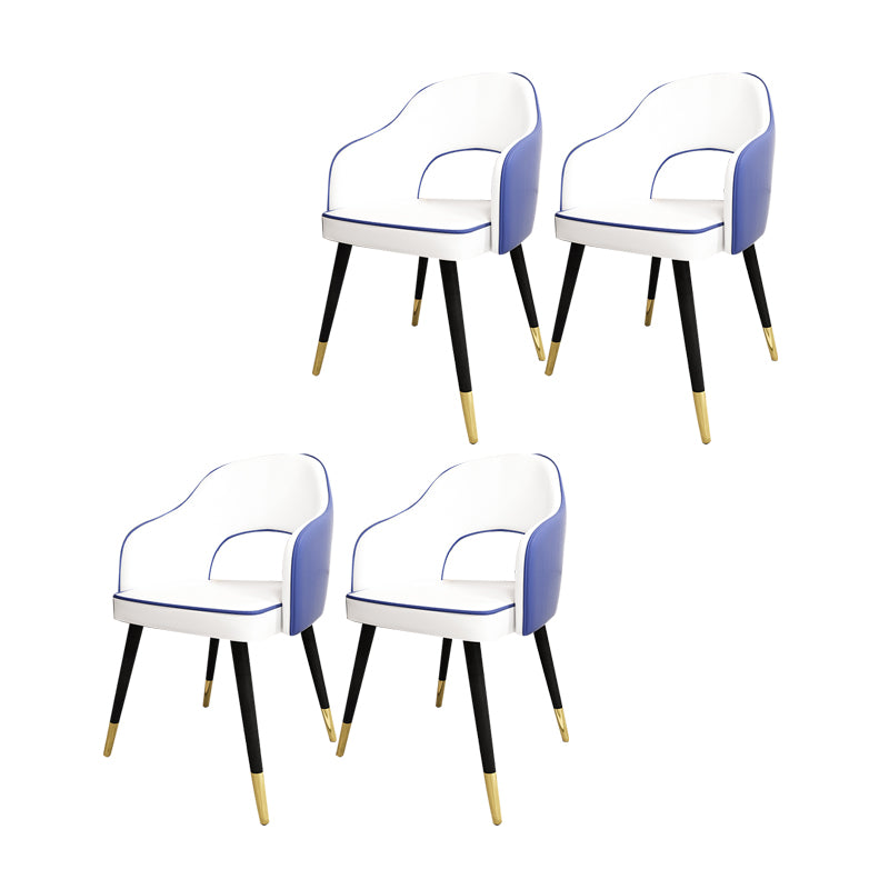 Nordic Style Dining Chairs Dining Arm Side Chairs with Metal Legs for Kitchen Blue 4 Piece Set Clearhalo ' kitchen&dining_furn' 'Dining Chairs' 'Dining Tables & Seating' 'dining_chair' 'furn' 'furn_dining_chair' 'Furniture' 'furniture_dining_chair' 'Kitchen & Dining Furniture' 'kitchen' 4055187