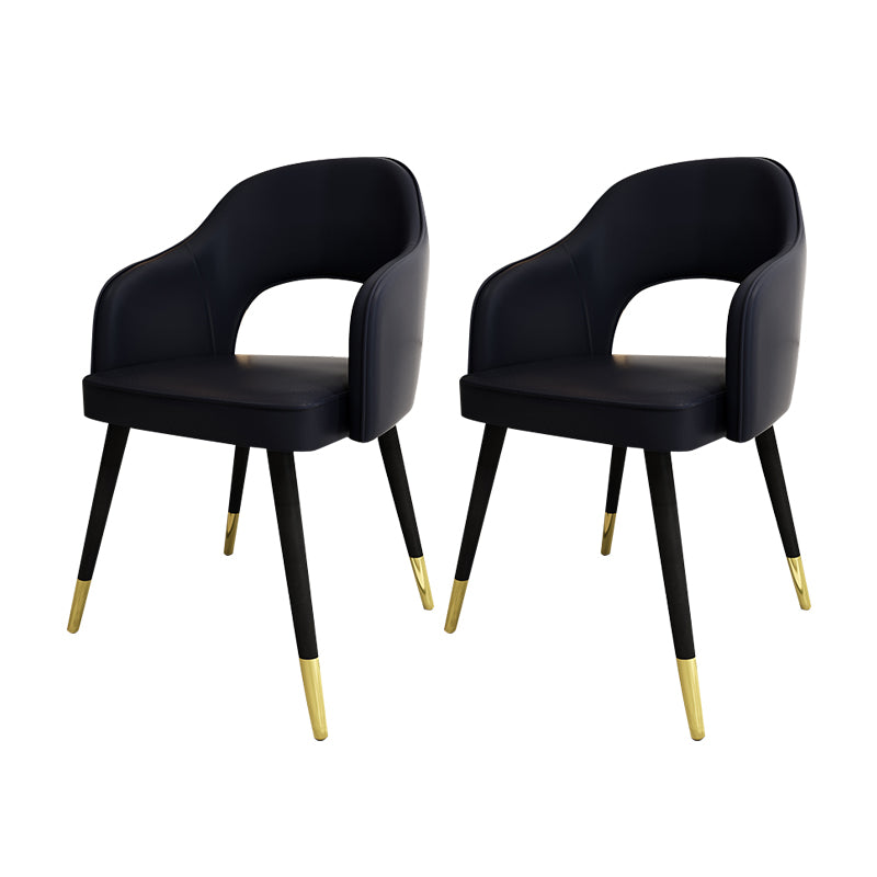 Nordic Style Dining Chairs Dining Arm Side Chairs with Metal Legs for Kitchen Black 2 Piece Set Clearhalo ' kitchen&dining_furn' 'Dining Chairs' 'Dining Tables & Seating' 'dining_chair' 'furn' 'furn_dining_chair' 'Furniture' 'furniture_dining_chair' 'Kitchen & Dining Furniture' 'kitchen' 4055189