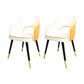 Nordic Style Dining Chairs Dining Arm Side Chairs with Metal Legs for Kitchen Yellow 2 Piece Set Clearhalo ' kitchen&dining_furn' 'Dining Chairs' 'Dining Tables & Seating' 'dining_chair' 'furn' 'furn_dining_chair' 'Furniture' 'furniture_dining_chair' 'Kitchen & Dining Furniture' 'kitchen' 4055198