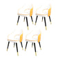 Nordic Style Dining Chairs Dining Arm Side Chairs with Metal Legs for Kitchen Yellow 4 Piece Set Clearhalo ' kitchen&dining_furn' 'Dining Chairs' 'Dining Tables & Seating' 'dining_chair' 'furn' 'furn_dining_chair' 'Furniture' 'furniture_dining_chair' 'Kitchen & Dining Furniture' 'kitchen' 4055199