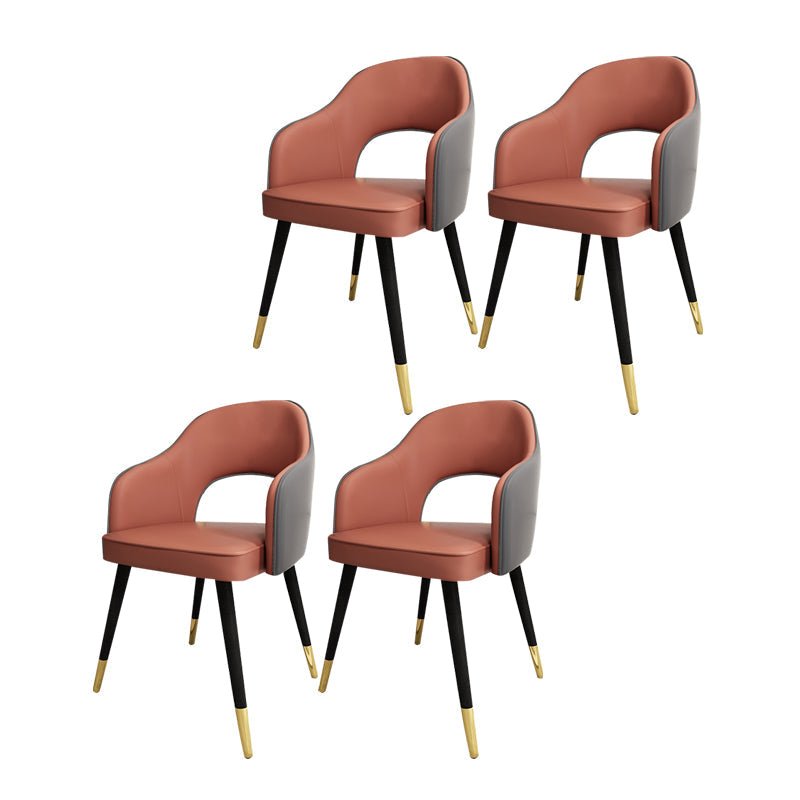 Nordic Style Dining Chairs Dining Arm Side Chairs with Metal Legs for Kitchen Khaki 4 Piece Set Clearhalo ' kitchen&dining_furn' 'Dining Chairs' 'Dining Tables & Seating' 'dining_chair' 'furn' 'furn_dining_chair' 'Furniture' 'furniture_dining_chair' 'Kitchen & Dining Furniture' 'kitchen' 4055205