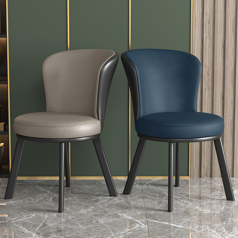 Contemporary Style Dining Room Chairs Kitchen Matte Finish Dining Arm Chairs with Metal Legs Clearhalo ' kitchen&dining_furn' 'Dining Chairs' 'Dining Tables & Seating' 'dining_chair' 'furn' 'furn_dining_chair' 'Furniture' 'furniture_dining_chair' 'Kitchen & Dining Furniture' 'kitchen' 4055207