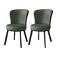 Contemporary Style Dining Room Chairs Kitchen Matte Finish Dining Arm Chairs with Metal Legs Green 2 Piece Set Clearhalo ' kitchen&dining_furn' 'Dining Chairs' 'Dining Tables & Seating' 'dining_chair' 'furn' 'furn_dining_chair' 'Furniture' 'furniture_dining_chair' 'Kitchen & Dining Furniture' 'kitchen' 4055210